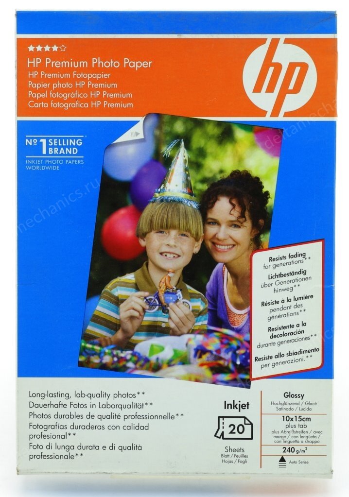Бумага HP A6 Q1991A Premium Photo Paper (глянцевая, 20л, 10x15см, 240 г/м2)