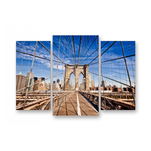 Модульная картина на холсте | Diva Kartina | Город. Нью-Йорк Пешеходный мост | 100X70 см
