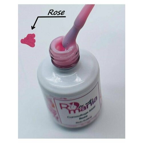 Камуфлирующая база rose для ногтей маникюра профессиональная для салона / RoMania