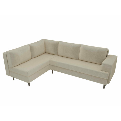 Artum Угловой диван Сильвана микровельвет бежевый левый