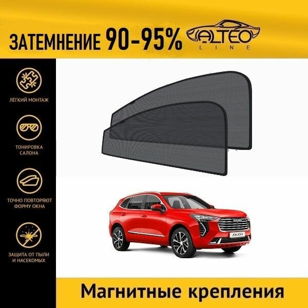 Автошторки ALTEO PREMIUM на Haval Jolion (2020-н. в.) на передние двери на магнитах с затемнением 90-95%