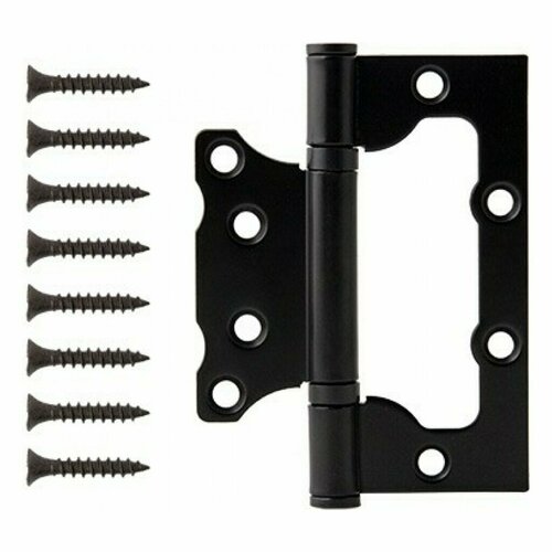 Петля накладная для деревянных дверей, Code Deco, 100х75х2.5 мм, B2-BLM, 30172, матовый черная