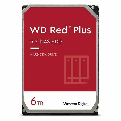 Жесткий диск WD Red Plus WD60EFZX, 6ТБ, HDD, SATA III, 3.5