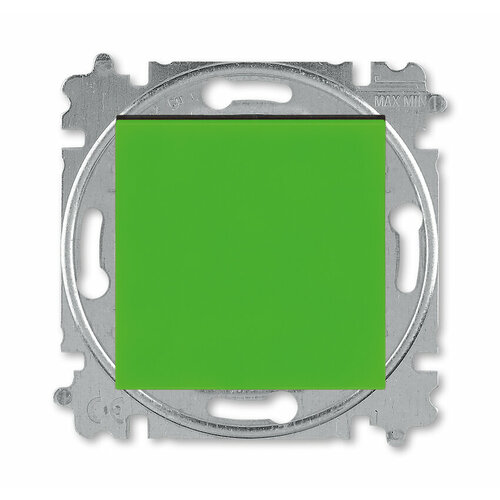 выключатель одноклавишный с подсветкой abb levit антрацит дымчатый чёрный 2chh590146a6063 ABB Levit зелёный / дымчатый чёрный Выключатель кнопочный 1-но клавишный, 1но