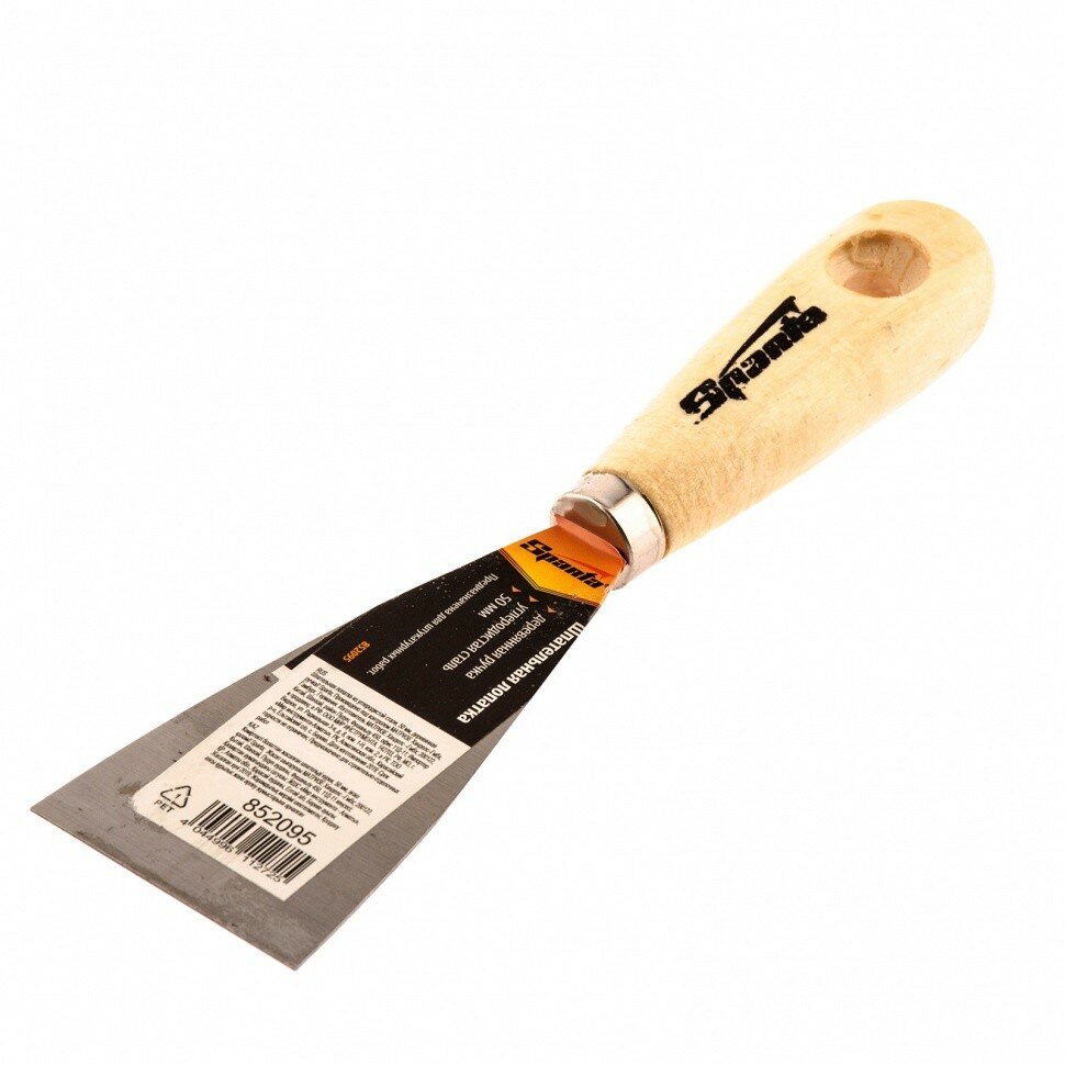 SPARTA Шпательная лопатка из нержавеющей стали, 50 мм, деревянная ручка Sparta, ( 852095 )