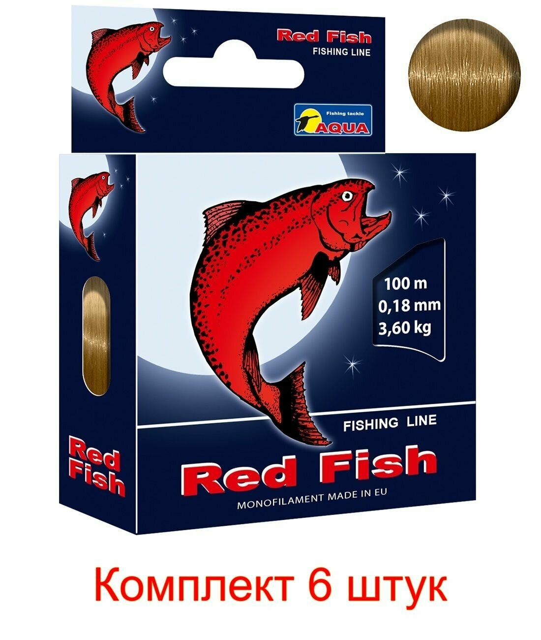 Монофильная леска для рыбалки Red Fish 016mm 100m ( 1 штука )