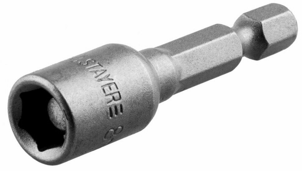 STAYER Бита STAYER "PROFI" с торцовой головкой, "Нат-драйвер", магнитная, тип хвостовика - E 1/4", длина 48 мм, 8мм, 1шт, ( 26390-08 )