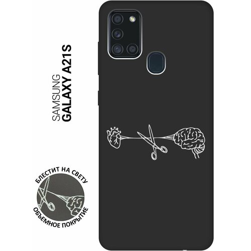 Матовый Soft Touch силиконовый чехол на Samsung Galaxy A21s, Самсунг А21с с 3D принтом Cut It W черный матовый soft touch силиконовый чехол на samsung galaxy a21s самсунг а21с с 3d принтом infinity w черный