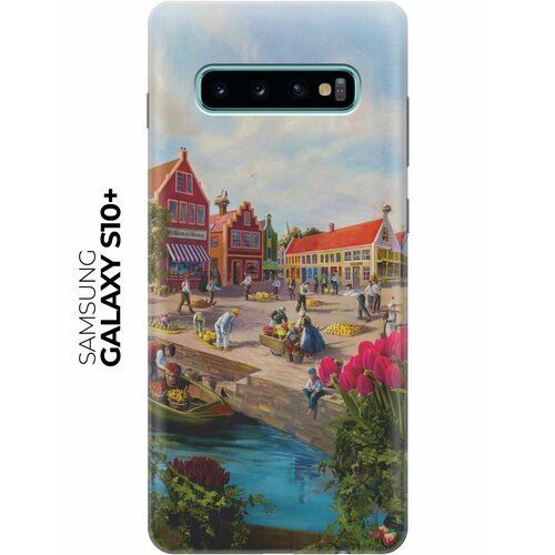 Чехол - накладка ArtColor для Samsung Galaxy S10+ с принтом Старинный Амстердам чехол накладка artcolor для samsung galaxy a40 с принтом старинный амстердам