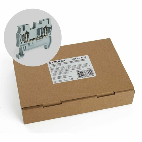 2-проводной проходной зажим самозажимной STEKKER LD552-1-25 6156₽