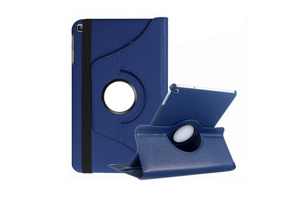 фото Чехол для планшета MyPads Huawei MediaPad M5 Lite 10 (BAH2-L09/W09/AL10) поворотный роторный оборотный синий кожаный