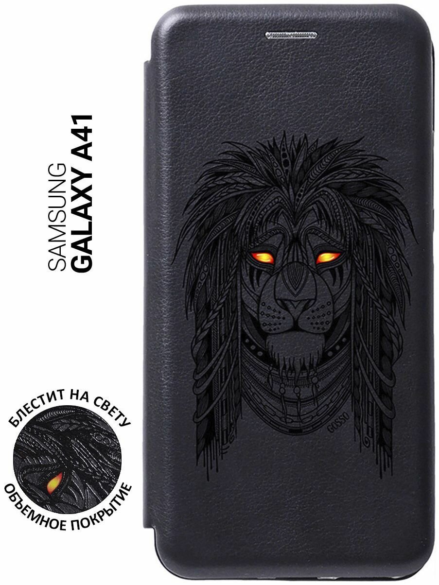 Чехол-книжка Book Art Jack для Samsung Galaxy A41 с принтом "Grand Leo" черный