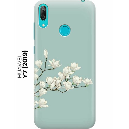 Чехол - накладка ArtColor для Huawei Y7 (2019) с принтом Сакура на голубом чехол накладка artcolor для huawei p smart 2021 с принтом сакура на голубом