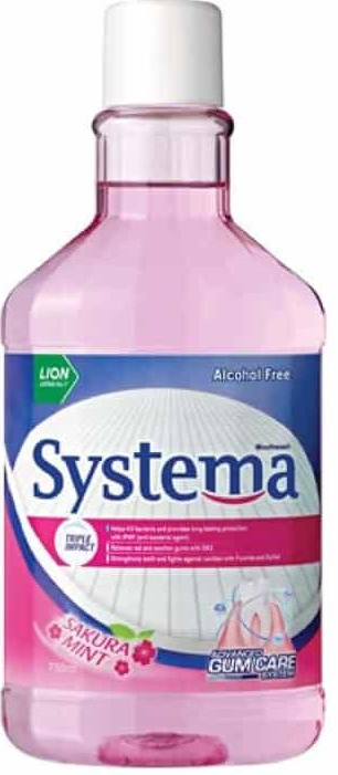 Lion Thai Systema Advanced Gum Care System Mouthwash Sakura Mint Ополаскиватель для полости рта Цветущая вишня 750 мл