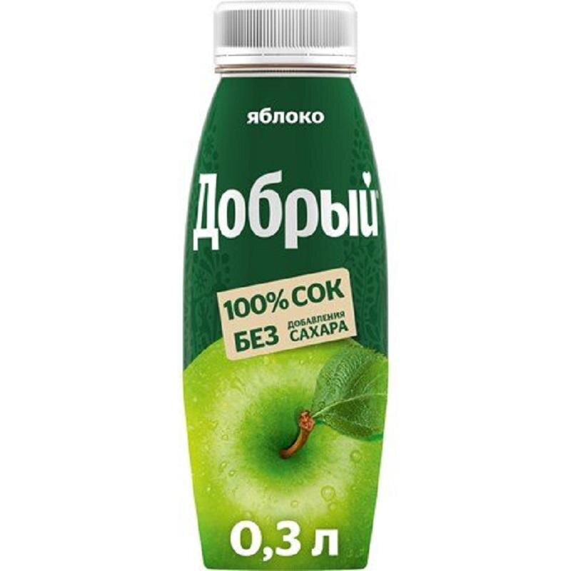 Добрый Сок Яблоко 0.3 л ПЭТ упаковка 12 штук - фотография № 2