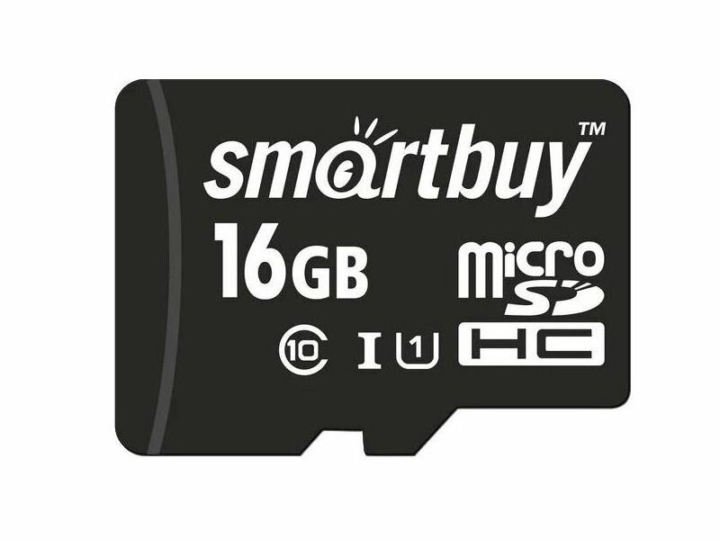 Micro SDHC карта памяти Smartbuy 16GB Сlass 10 LE (с адаптером SD)