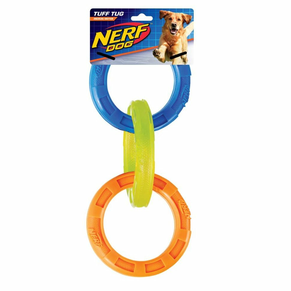 Nerf dog Игрушка для собак Кольца-грейфер из термопластичной резины 27 см - фотография № 2