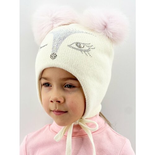 фото Шапка бушон, размер 50-52, розовый