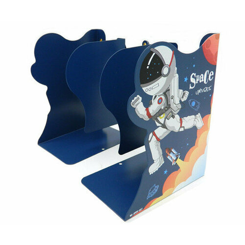 фото Intelligent 322947 подставка для книг - держатель на полку cp-168 "космос" металлическая, 19х15 см, синяя