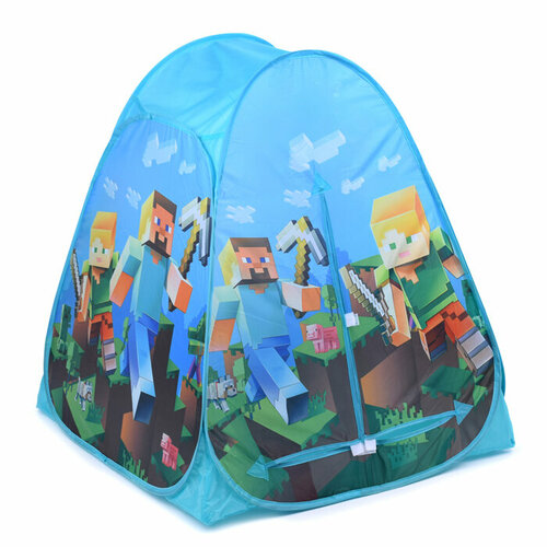 фото Палатка детская игровая "майнкрафт" 81х90х81см, в сумке играем вместе