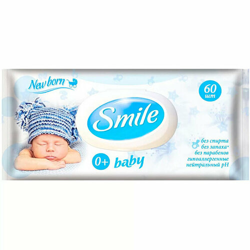 Набор из 3 штук Влажные салфетки для детей SMILE W BABY 60шт Фитолиния влажные салфетки smile baby фитолиния 72 шт