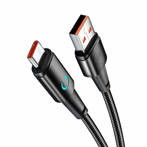 Кабель Moon USB – Type-C, 66Вт, 6А, 1.2 м, черный, Deppa 72521-OZ/ Без заводской упаковки