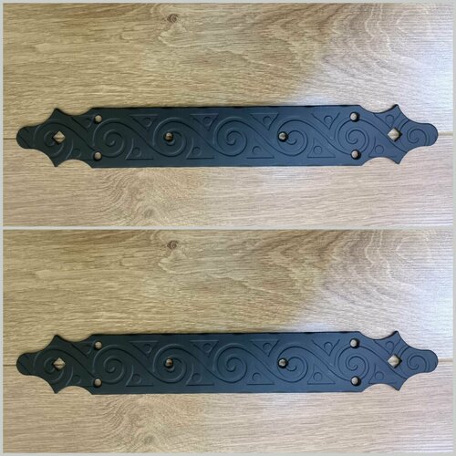 Пластина крепежная, фигурная 340х50 - 2 шт. /кованая/ серия ярославль (черный)