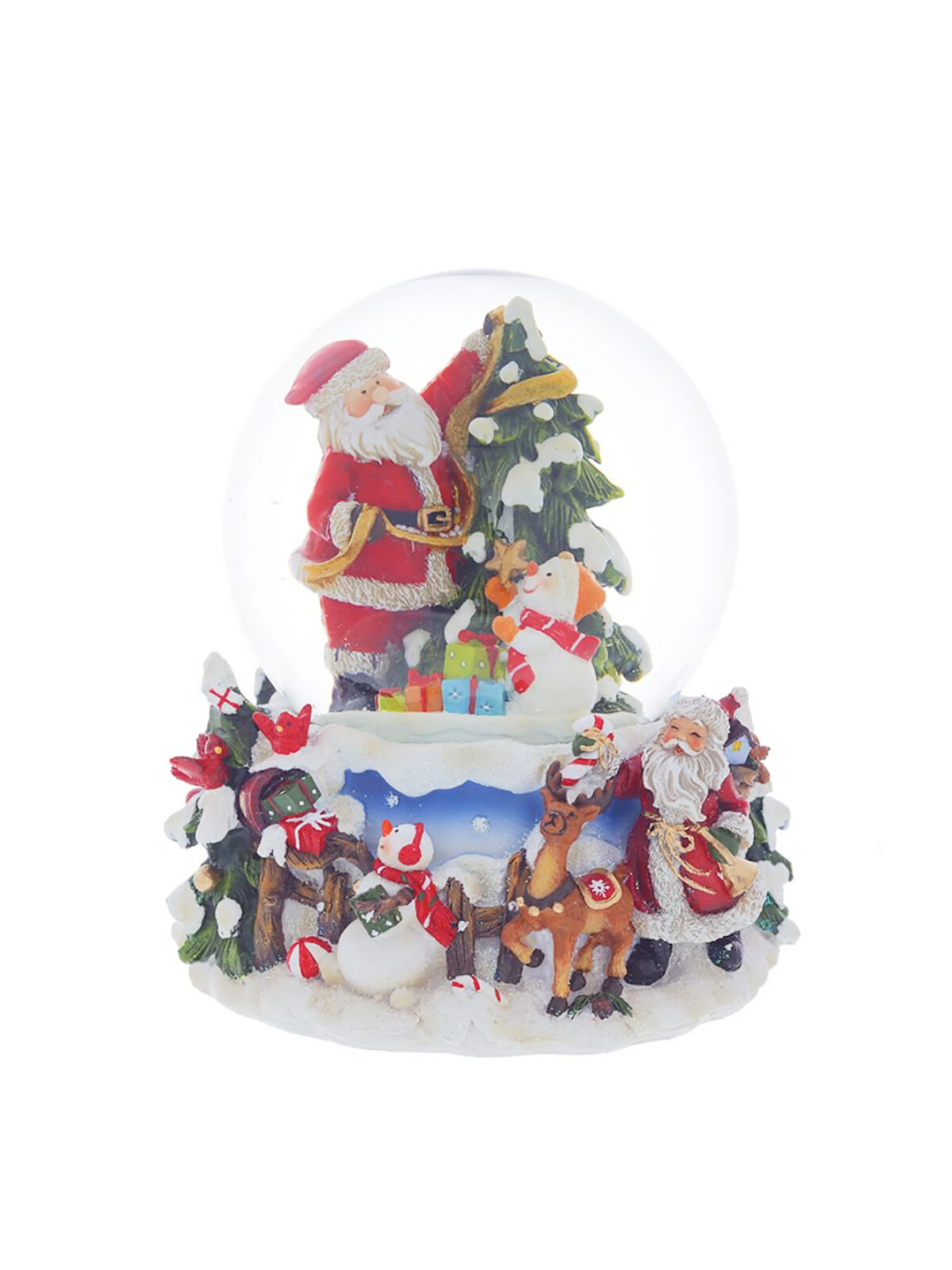 Фигурка новогодняя в стеклянном шаре "Санта", 12,5х12х14 см