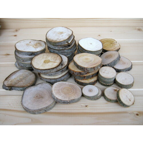 Декоративные спилы осины диаметр 30 см толщина 9 см 5 штук 2000₽