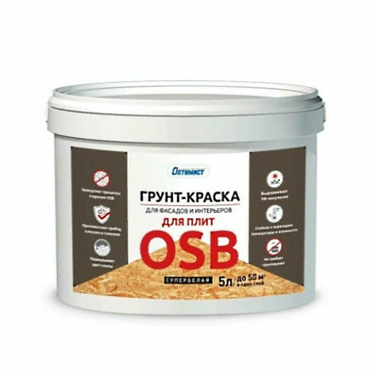 Грунт-краска F321 оптимист для плит OSB 5л OPG045