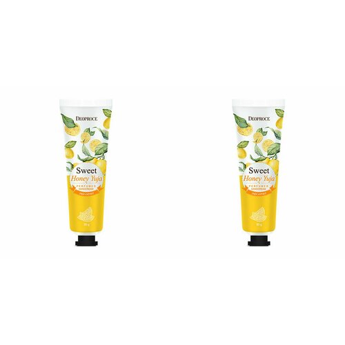 Deoproce Парфюмированный крем для рук с экстрактом цитрона Sweet Honey Yuja Perfumed Hand Cream, 50 мл, 2 шт.