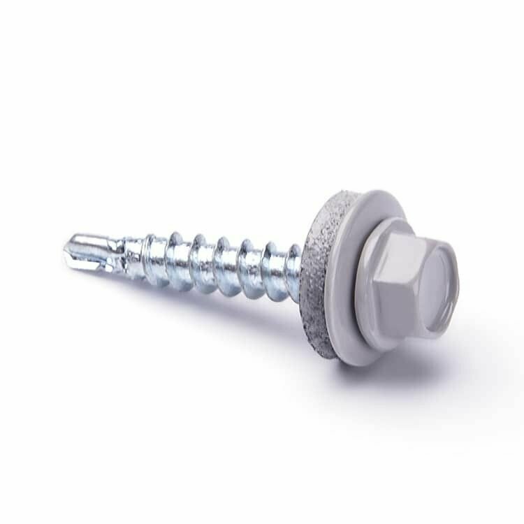 фото Саморезы кровельные 4.8х29 RAL7004 (сигнальный серый) 200 штук