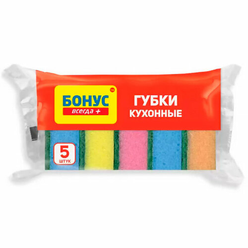 Губки для посуды BONUS 5шт Губки кухонные 292₽