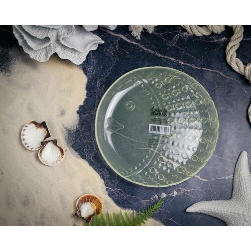 Тарелка обеденная Casa Di Fortuna Lepia, 21 см, пастельно-желтая, стекло