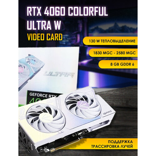 Видеокарта Colorful GeForce RTX 4060 8 ГБ (RTX 4060 Ultra W DUO OC 8GB)