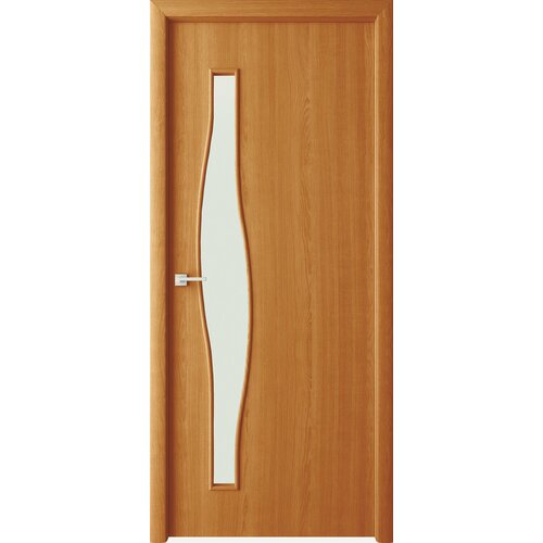 Межкомнатная дверь ВДК Волна до, Цвет миланский орех, 700x2000 мм (комплект: полотно + коробочный брус + наличники)