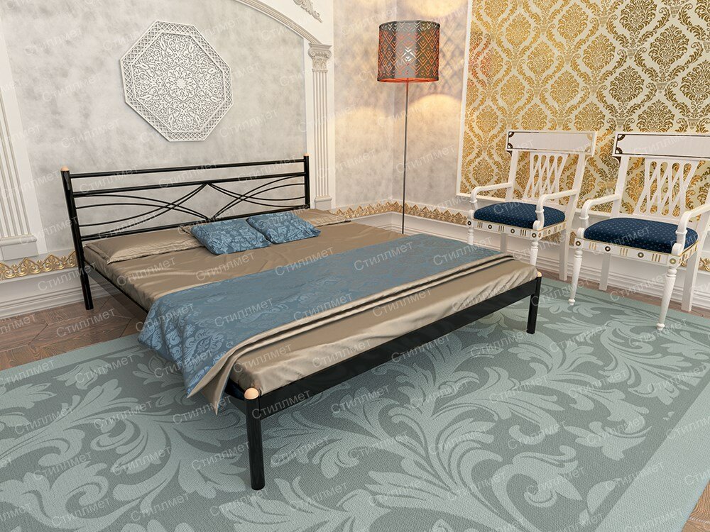 Полутороспальная кровать Стиллмет Мираж черный 140x200