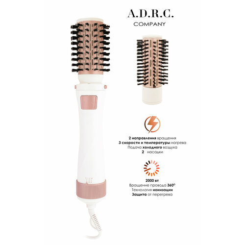 Профессиональный фен щетка для волосТермощетка для укладки волос Стайлер c вращающейся щеткойФен расческадомашнийдля салонабелый 4111₽