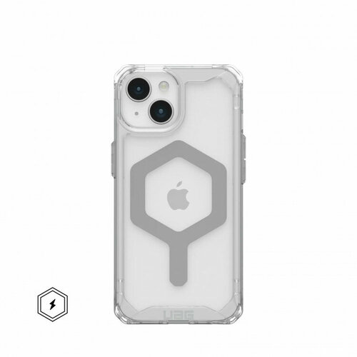 Чехол с поддержкой MAGSAFE Uag Plyo для iPhone 15 Pro MAX 6.7", цвет прозрачный/серебро (Ice/Silver)
