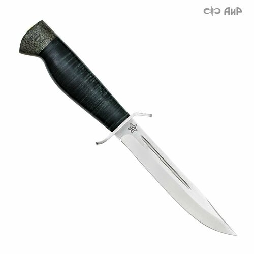 Нож туристический штрафбат АиР, длина лезвия 14.2 см, сталь 95Х18, рукоять кожа нож штрафбат пограничник сталь 95х18 оргстекло аир