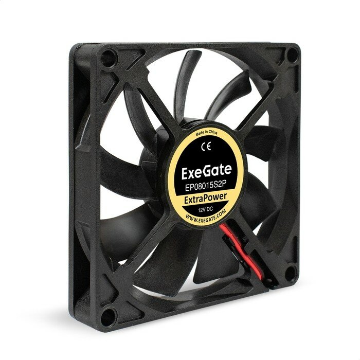EXEGATE Вентиляторы EX295234RUS Вентилятор 12В DC ExtraPower EP08015S2P 80x80x15 мм, Sleeve bearing подшипник скольжения , 2pin, 2500RPM, 25.5dBA