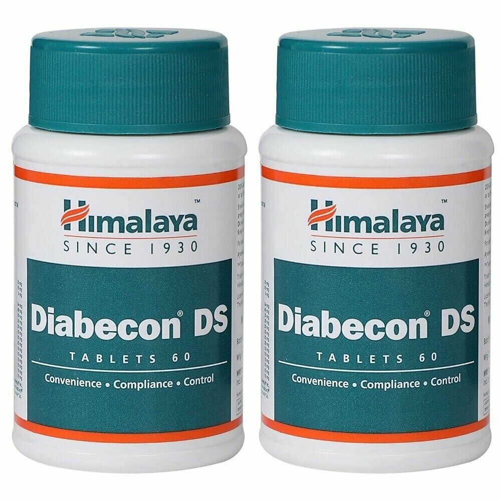 Таблетки Диабекон Двойная сила Хималая Хербалс (Diabecon DS Himalaya Herbals) при диабете и для контроля уровня сахара в крови, 2х60 таб