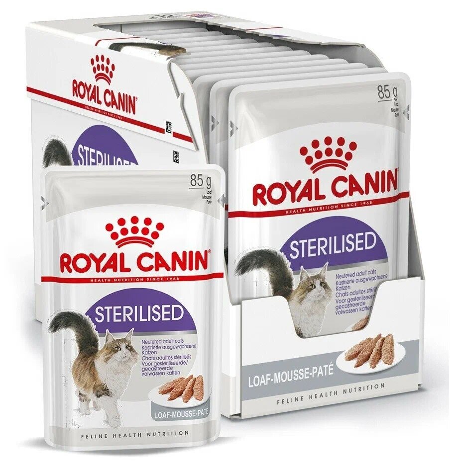 Влажный корм для стерилизованных кошек Royal Canin Sterilised (паштет) 12 шт. х 85 г