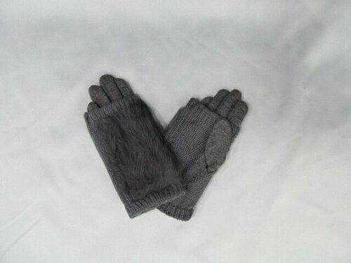 Перчатки, размер 8-10 лет, серый