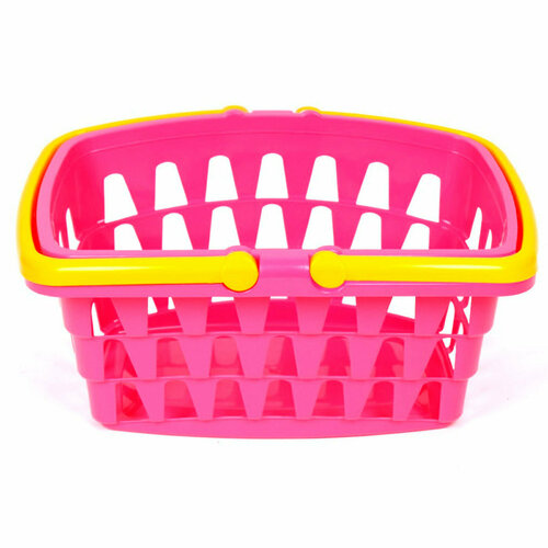 Корзина для игрушек детская розовая технок / корзинка для супермаркета