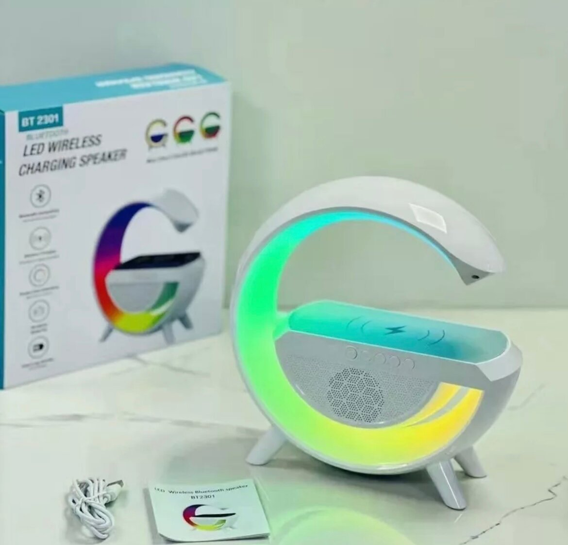 Bluetooth колонка - ночник LED Wereless Chаrging Speaker — фото 9