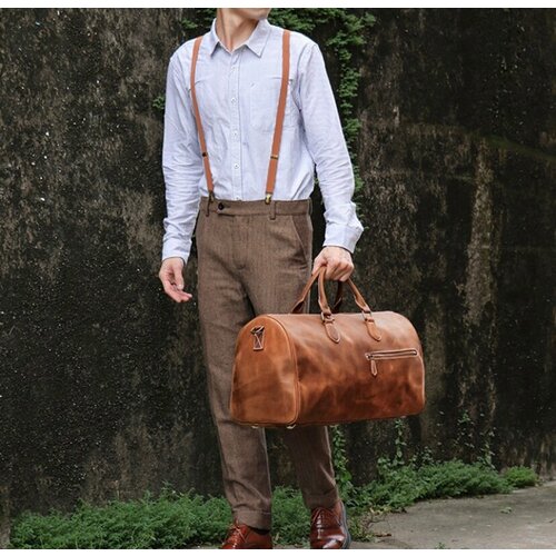 фото Сумка дорожная psh133, 35 л, 50х26х50 см, ручная кладь, коричневый pokrin shop