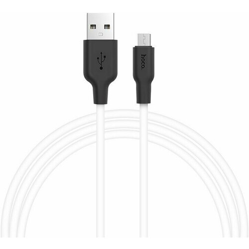 Кабель USB - microUSB, 1м, HOCO X21 White/Black (HC-71389) (6957531071389)