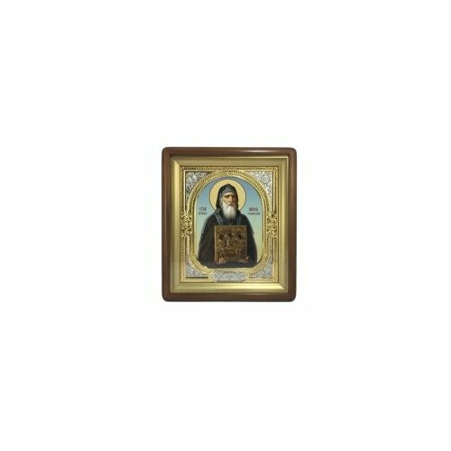 Икона в киоте 18*24 фигурный, фото, риза-рамка, открыт, частично золочен (Никон) #56544