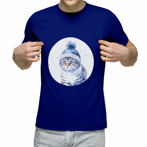 Футболка Us Basic, размер M, синий мужская футболка кот в шапке s серый меланж